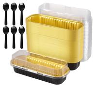 Omgoods - Coffret de 60 mini moules à pâtisserie avec couvercles - Papier d'aluminium pour pain