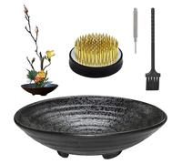 Omgoods - Ensemble comprenant un vase en céramique et un support floral pour l'Ikebana