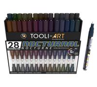 Omgoods - Ensemble de 28 stylos marqueurs acryliques de différentes couleurs - Pointe extra fine, idéal pour les projets créatifs