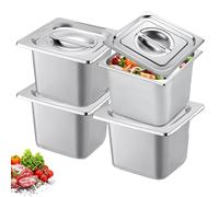 Omgoods - Ensemble de 4 récipients GN pour le stockage professionnel des aliments
