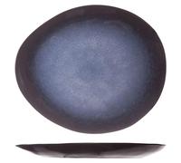 Omgoods - Ensemble de 6 assiettes ovales, couleur saphir, dimensions : 20,5 x 17,5 cm