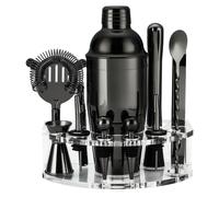 Omgoods - Ensemble de shakers à cocktails avec support en acrylique - Kit de barman de 12 pièces comprenant des recettes de cocktails