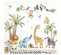 Omgoods - Ensemble de stickers muraux XXL sur le thème des animaux de safari pour enfants - Décoration murale jungle