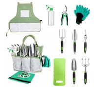 Omgoods - Ensemble d'outils de jardinage de 13 pièces avec sac de rangement et tablier - En acier inoxydable et ergonomique