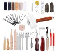 Omgoods - Ensemble d'outils pour le travail du cuir - Outils manuels pour la fabrication de produits en cuir, idéal pour les projets de bricolage