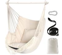 Omgoods - Fauteuil suspendu, capacité maximale de 500 kg, comprenant des coussins et une barre de support en acier, design bohème