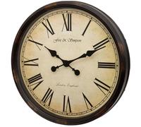 Omgoods - Grande horloge murale de 50 cm - Horloge de gare traditionnelle, couleur crème