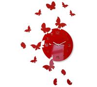 Omgoods - Grande horloge murale moderne avec motif de papillons - Horloge décorative de 30 cm pour salon et chambre d'enfant