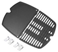 Omgoods - Grille de cuisson en fonte - Pièces de rechange pour Weber Q100/Q1000 - 43,2 x 32 cm - 2 pièces - Ajustement parfait - Convient pour les barbecues à gaz - Plaque de cuisson