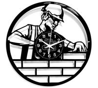 Omgoods - Horloge mural avec silhouette de mur en briques - Décoration pour les chantiers de construction