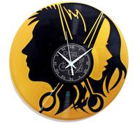 Omgoods - Horloge mural vintage en vinyle LP - Horloge silencieuse pour salon de coiffure