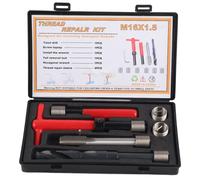 Omgoods - Kit de réparation de filetage M16x1.5 - Jauge de filetage - Acier inoxydable - Insert Helicoil - Jeu de forets et tarauds e serrage - Jeu de vis