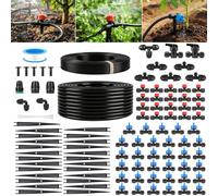Omgoods - Kit d'irrigation goutte à goutte économe en eau - Système d'irrigation pour jardin - 101 accessoires - Flexible - Efficace - Technologie de goutte à goutte précise - Système d'irrigation