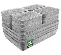 Omgoods - Lot de 20 organisateurs de tiroirs en feutre - Boîtes de rangement empilables pour placards et tables