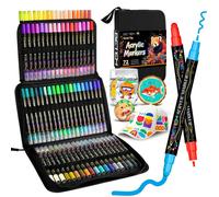Omgoods - Marqueurs à peinture acrylique à pointe fine, 72 couleurs - Parfaits pour les projets créatifs