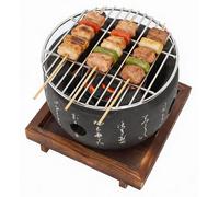 Omgoods - Mini-barbecue portable - Barbecue au charbon de bois - Alliage d'aluminium - Grille de cuisson - Chauffage rapide - Température de cuisson idéale - Barbecue