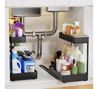 Omgoods - Organisateur de tiroir à deux niveaux pour cuisine et salle de bain, avec glissières métalliques