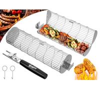 Omgoods - Paniers de cuisson pour barbecue - Lot de 2 paniers de cuisson avec poignées en bois