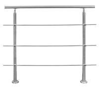 Omgoods - Poignée en acier inoxydable pour escalier, avec 2 supports et 3 traverses