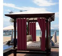 Omgoods - Rideaux d'extérieur, imperméables avec protection UV, couleur bordeaux, 132 x 240 cm, lot de 2