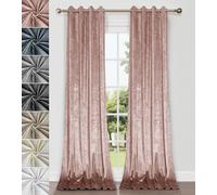 Omgoods - Rideaux en velours côtelé avec œillets, rose, non doublés, lot de 2 panneaux