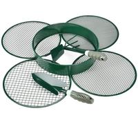 Omgoods - Tamis de jardin 30 cm - Acier inoxydable - 4 inserts interchangeables de 3/6/9/12 mm - Outil de jardinage - Pelle/binette - Utilisation durable - Tamis à terre