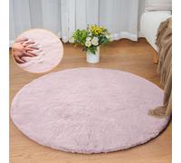 Omgoods - Tapis rond - Rose, 90 cm, à poils longs