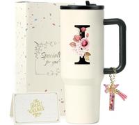 Omgoods - Thermos avec paille, gourde en acier inoxydable à double paroi, idéale comme cadeau personnalisé