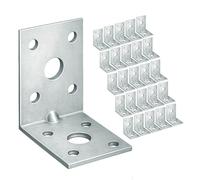 OMIDEAS 25 x Equerre d'assemblage renforcée (50 x 50 x 35 x 2) Equerre de Fixation Angle Droit Support en forme de L, Équerre Angle 90 Degrés en Acier, Équerre de Coin