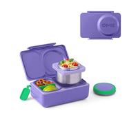 Omie Box UP Boîte à bento pour enfants, boîte à lunch isotherme, anti-fuite, pack de glace plus frais, 2 compartiments (violet galaxie)