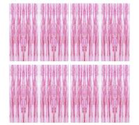OMJMYY 8 Pièces Rideau Métallique de Frange Rose, 1m x 2m Rideau Frange Anniversaire Scintillants Rideau Paillette pour Le Nouvel an Halloween Décorations Anniversaire Fête Photo Fond