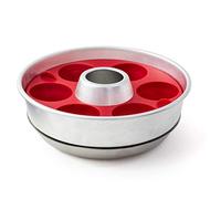 Omnia Moule à Muffins en Silicone Flexible et Pliable, 6 Cavités, Compatible Four et Micro-Ondes, Passe au Lave-Vaisselle, Forme Ronde, Rouge, 24.2 x 24 cm