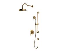 OMNIRES Armance - Set de douche avec mitigeur encastré, avec corps d’encastrement, diamètre 22,5 cm, doré SYSAM20GL
