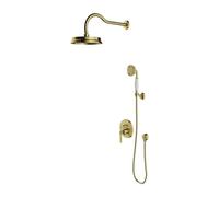 OMNIRES Armance - Set de douche avec mitigeur encastré, avec corps d’encastrement, diamètre 22,5 cm, laiton brossé SYSAM10BSB