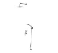 OMNIRES Baretti - Set de douche avec mitigeur encastré, corps d’encastrement, 25x25 cm, 3 jets, chrome SYSBA10XCR