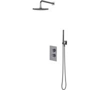 OMNIRES Contour - Set de douche avec thermostat encastré, avec corps d’encastrement, diamètre 25 cm, chrome SYSCT11CR