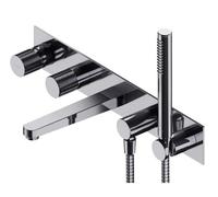 OMNIRES Contour - Mitigeur de baignoire encastré, installation 5 trous, avec corps d'encastrement, avec accessoires, chrome CT8037-1CR