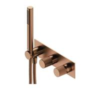 OMNIRES Contour - Mitigeur encastré avec corps d'encastrement, 2 sorties, avec accessoires, cuivre brossé CT8035-1CPB