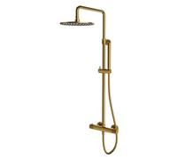 OMNIRES Contour - Set de douche avec thermostat, diamètre 25 cm, or brossé CT8044GLB