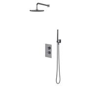 OMNIRES Contour - Set de douche avec thermostat encastré, avec corps d’encastrement, diamètre 25 cm, chrome SYSCT11CR