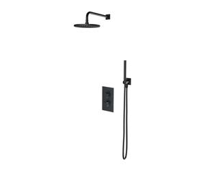 OMNIRES Contour - Set de douche avec thermostat encastré, corps d’encastrement, diamètre 25 cm, anthracite brossé SYSCT11AT