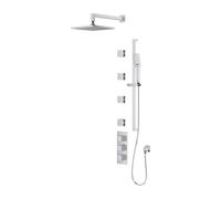 OMNIRES Fresh - Set de douche avec thermostat encastré, corps d’encastrement, 3 jets, 25x25 cm, chrome SYSFR12XCR