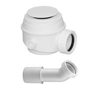 OMNIRES - Garniture de vidage pour receveurs de douche, évacuation horizontale, blanc brillant WB01XBP