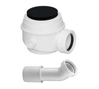 OMNIRES - Garniture de vidage pour receveurs de douche, évacuation horizontale, noir mat WB01XBL