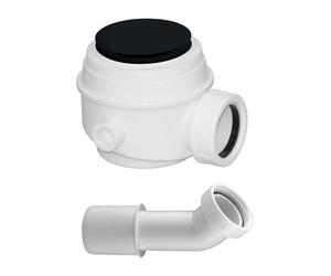 OMNIRES - Garniture de vidage pour receveurs de douche, évacuation horizontale, noir mat WB01XBL