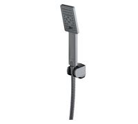 OMNIRES Jimjim - Set de pommeau de douche, support et flexible, nickel JIMJIM-PIN