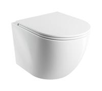 Omnires Ottawa cuvette wc avec abattant à descente lente suspendue sans bride avec vortex blanc brillant OTTAWASPMWBP