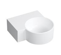 Omnires Ovo M+ lavabo 33x34 cm d'angle classique-à poser blanc mat OVO335UWLBM