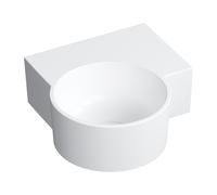 Omnires Ovo M+ lavabo 33x34 cm d'angle classique-à poser blanc mat OVO335UWPBM