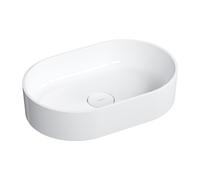 Omnires Ovo M+ lavabo 55x36 cm ovale à poser blanc brillant OVOUNBP